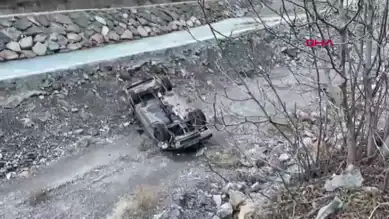 Dere Yatağına Yuvarlanan Otomobilde Yaralanma Yok